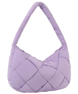 Puffy Woven Nylon Shoulder Bag Hobo JYE0511Puffy Woven Nylon Shoulder Bag Hobo JYE0511 LAVENDER